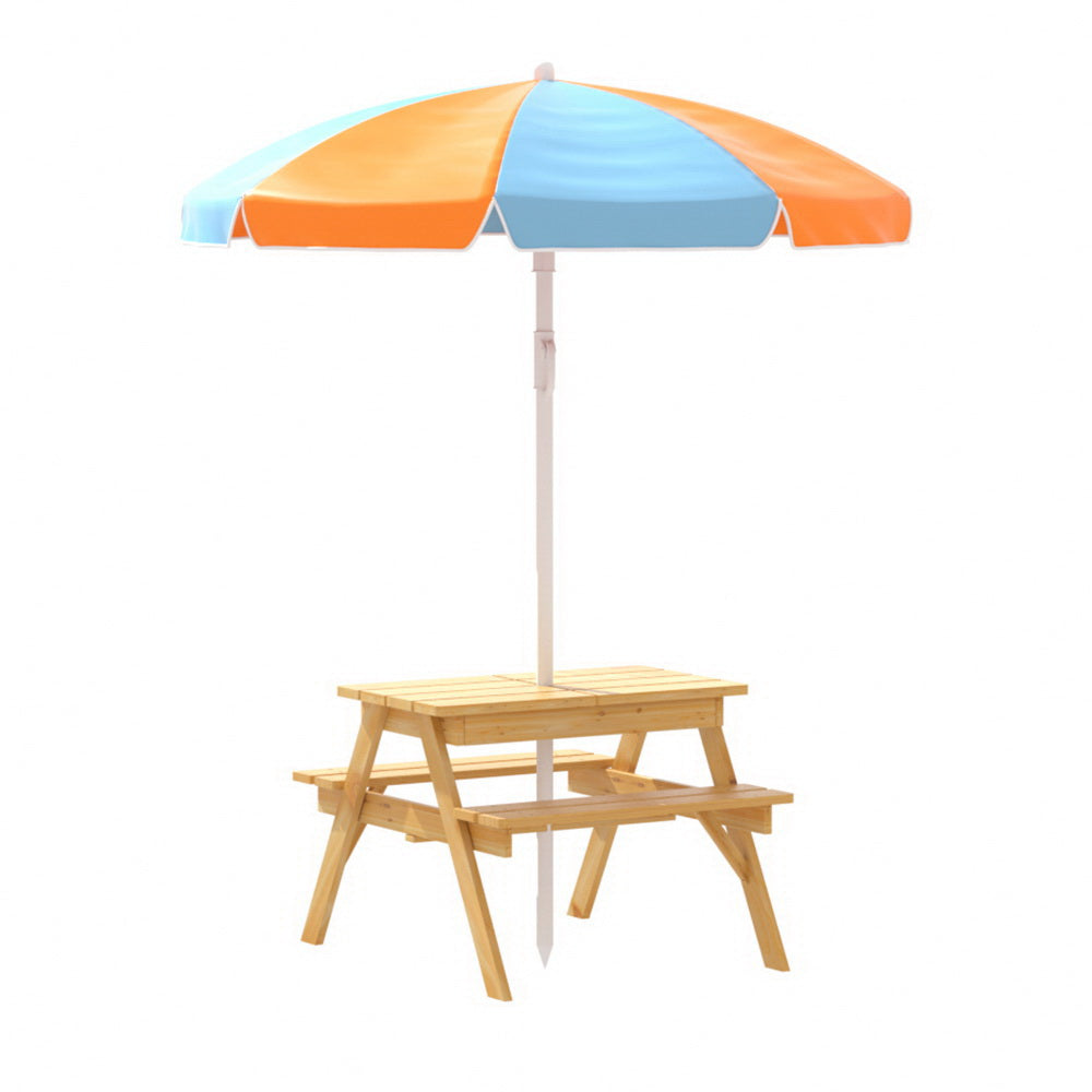 Keezi Kids Picnic Table & Umbrella Set