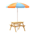Keezi Kids Picnic Table & Umbrella Set