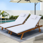 Gardeon Adjustable Wooden Sun Lounge