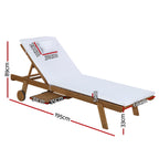 Gardeon Adjustable Wooden Sun Lounge