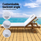 Gardeon Adjustable Wooden Sun Lounge