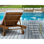 Gardeon Adjustable Wooden Sun Lounge