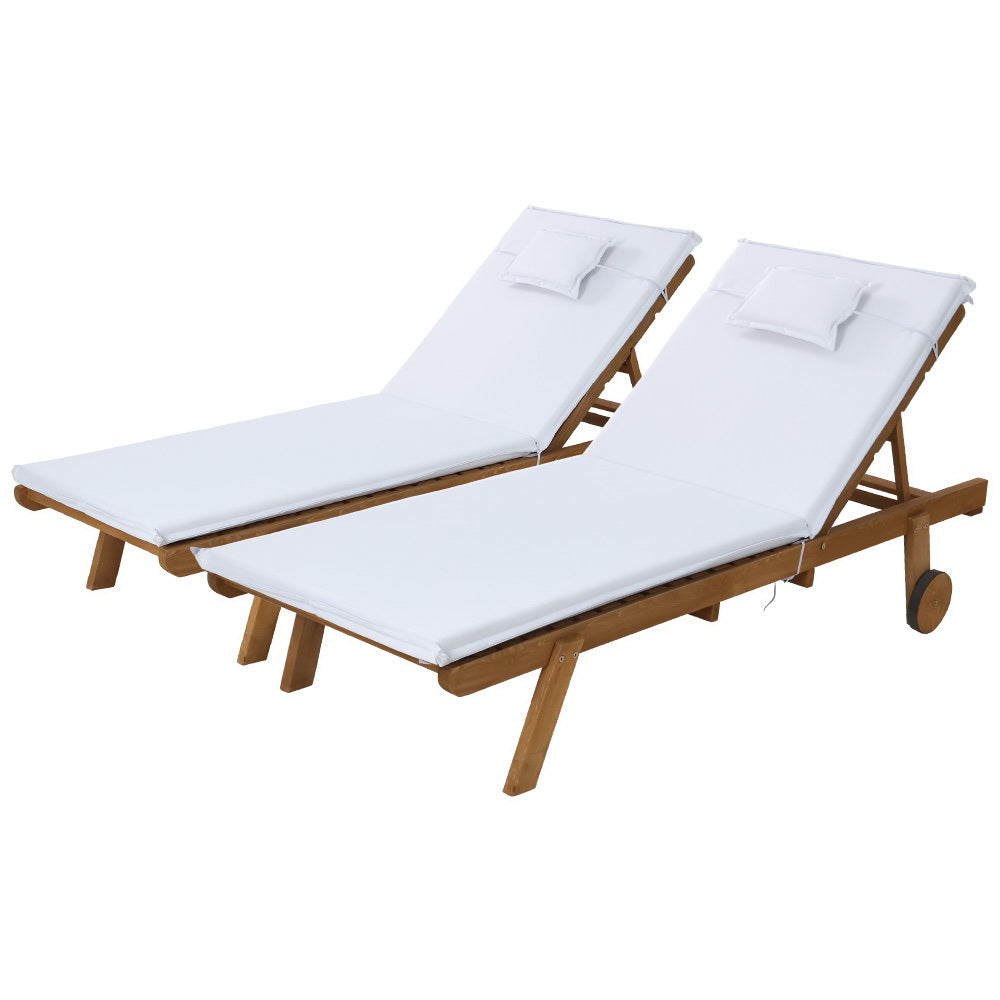 Gardeon Adjustable Wooden Sun Lounge