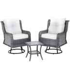 Gardeon 3-Piece Swivel Wicker Bistro Set