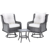 Gardeon 3-Piece Swivel Wicker Bistro Set