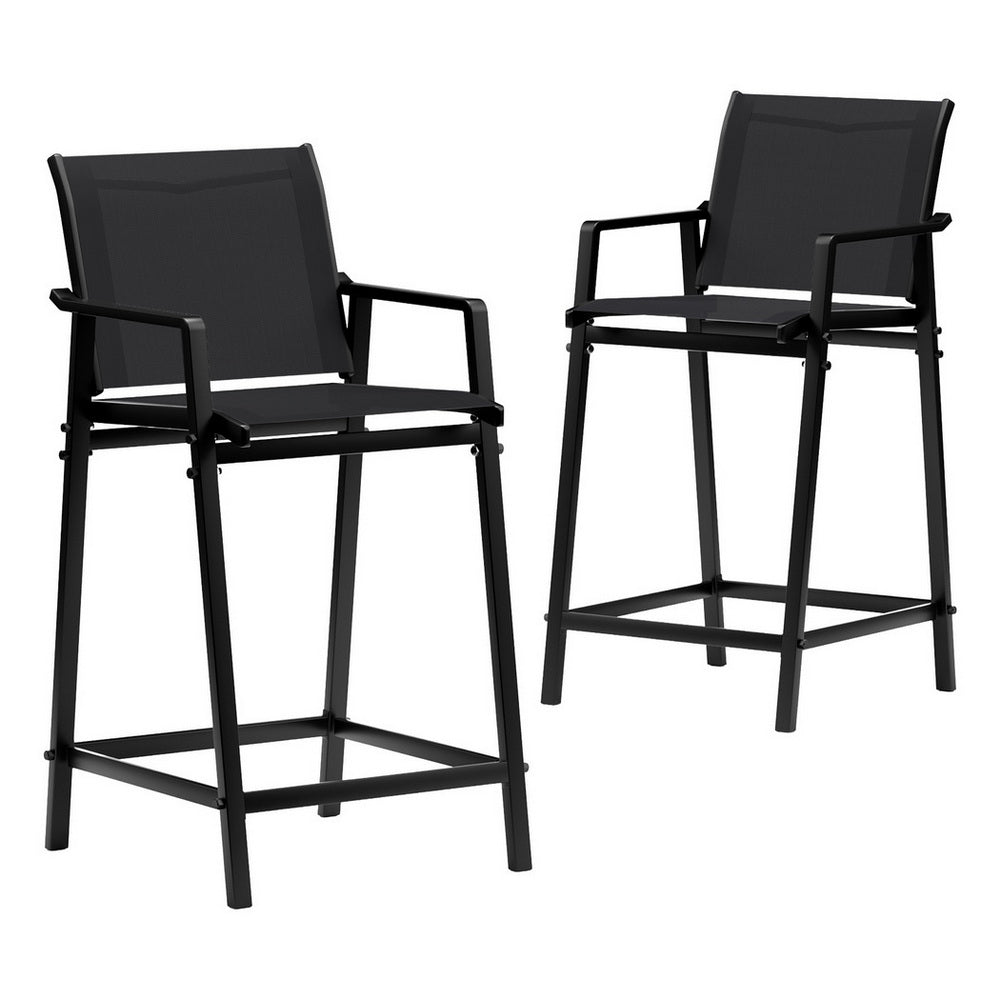 Gardeon Modern Outdoor Bar Stools - Black