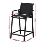 Gardeon Modern Outdoor Bar Stools - Black