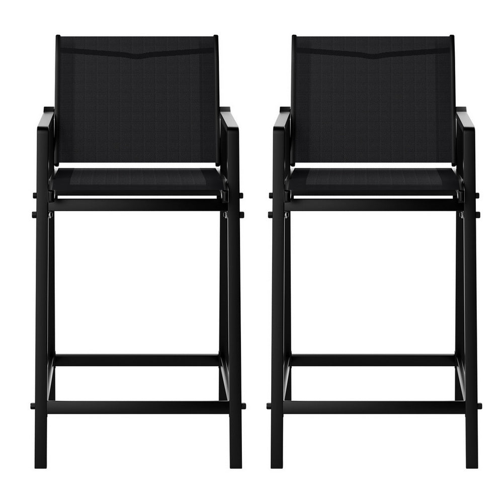 Gardeon Modern Outdoor Bar Stools - Black