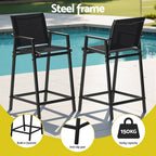 Gardeon Modern Outdoor Bar Stools - Black