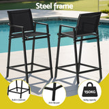 Gardeon Modern Outdoor Bar Stools - Black