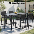 Gardeon Modern Outdoor Bar Stools - Black