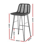 Gardeon Black Outdoor Bar Stools - Set of 2