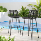 Gardeon Black Outdoor Bar Stools - Set of 2