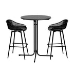 Gardeon 3PC Black Outdoor Bar Set