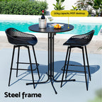 Gardeon 3PC Black Outdoor Bar Set