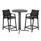 Gardeon Black Steel 3PC Outdoor Bar Set