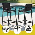 Gardeon Black Steel 3PC Outdoor Bar Set