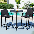 Gardeon Black Steel 3PC Outdoor Bar Set