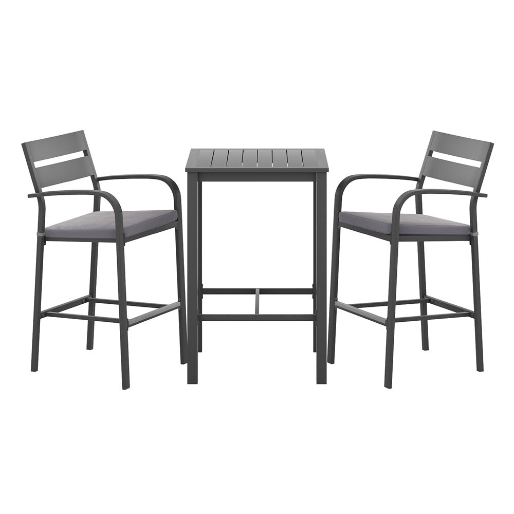 Gardeon Elegant 3-Piece Black Bar Set