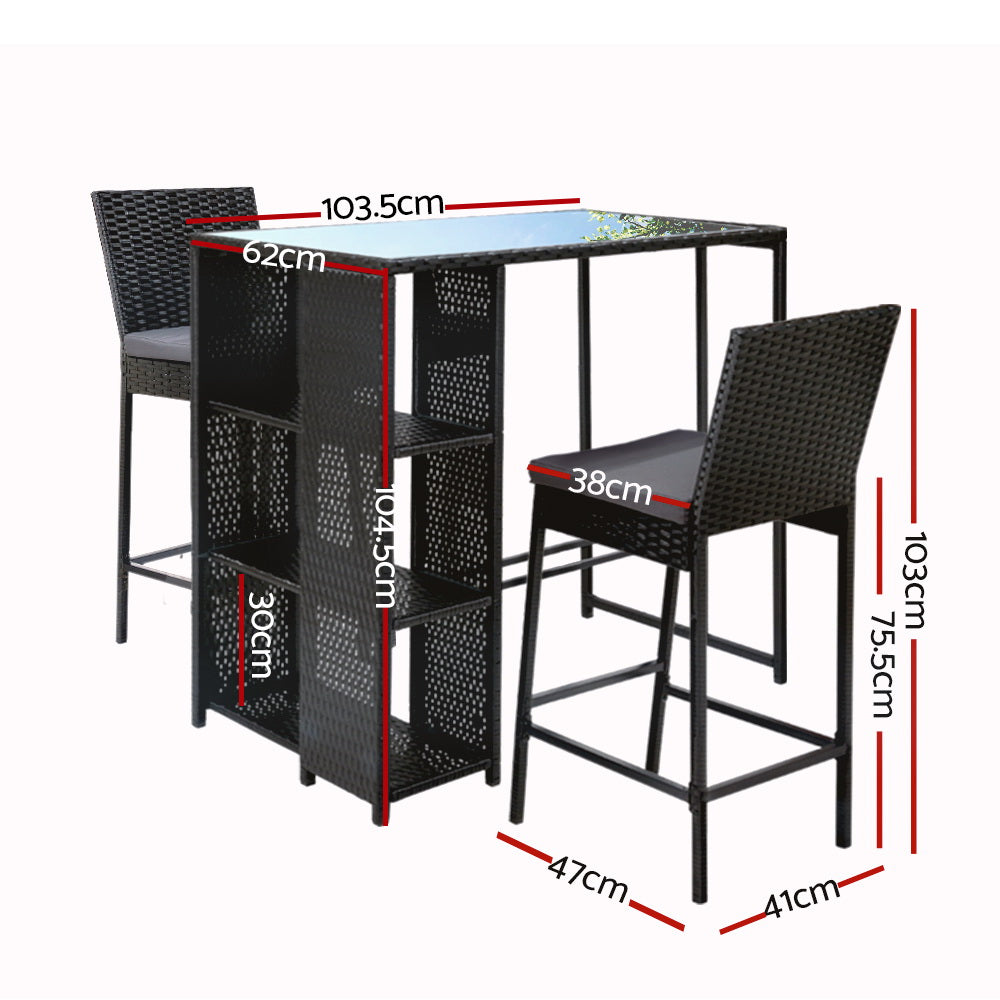 Gardeon 3-Piece Elegant Outdoor Bar Set