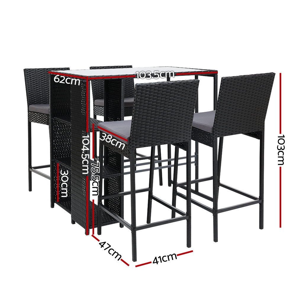 Gardeon 5-Piece Elegant Outdoor Bar Set