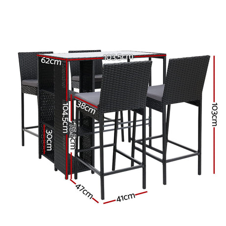 Gardeon 5-Piece Elegant Outdoor Bar Set