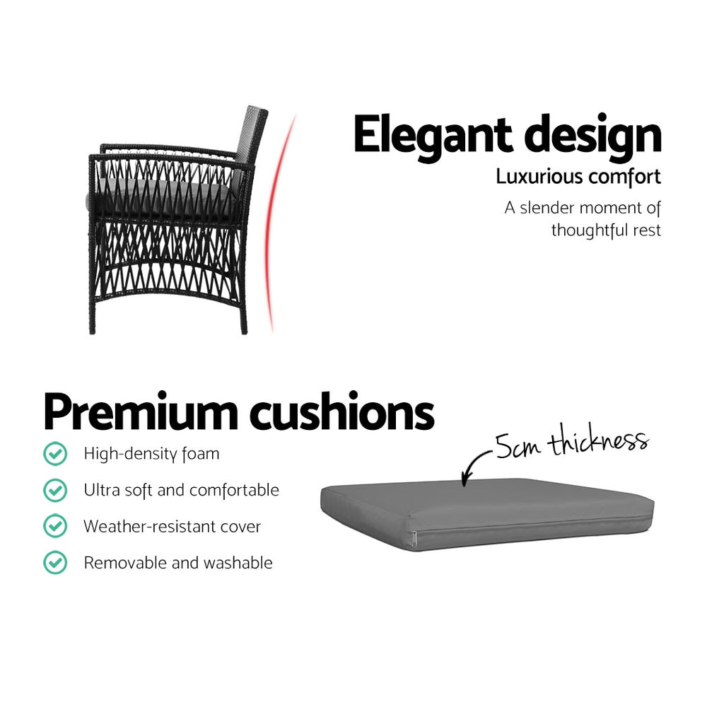 Gardeon Elegant 3-PC Bistro Set