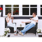 Gardeon 3PC Curved Wicker Bistro Set