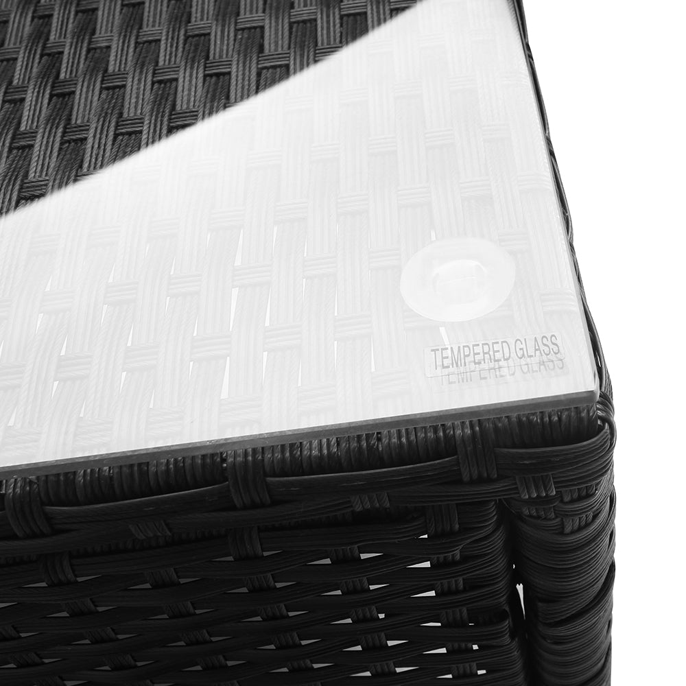 Gardeon 3PC Curved Wicker Bistro Set