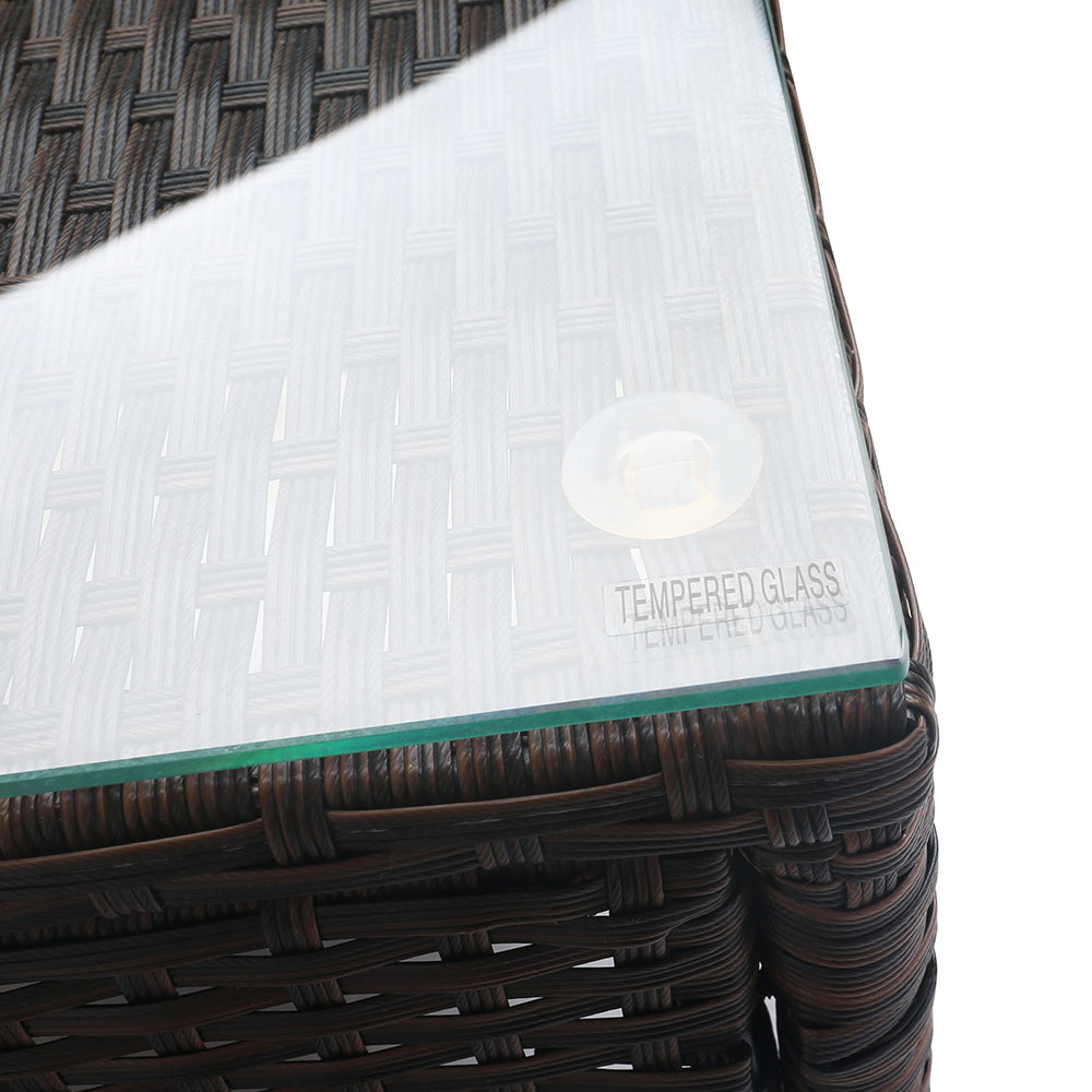 Gardeon 3PC Curved Wicker Bistro Set