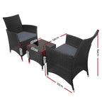 Gardeon Elegant 3PC Outdoor Bistro Set