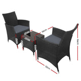 Gardeon Elegant 3PC Outdoor Bistro Set