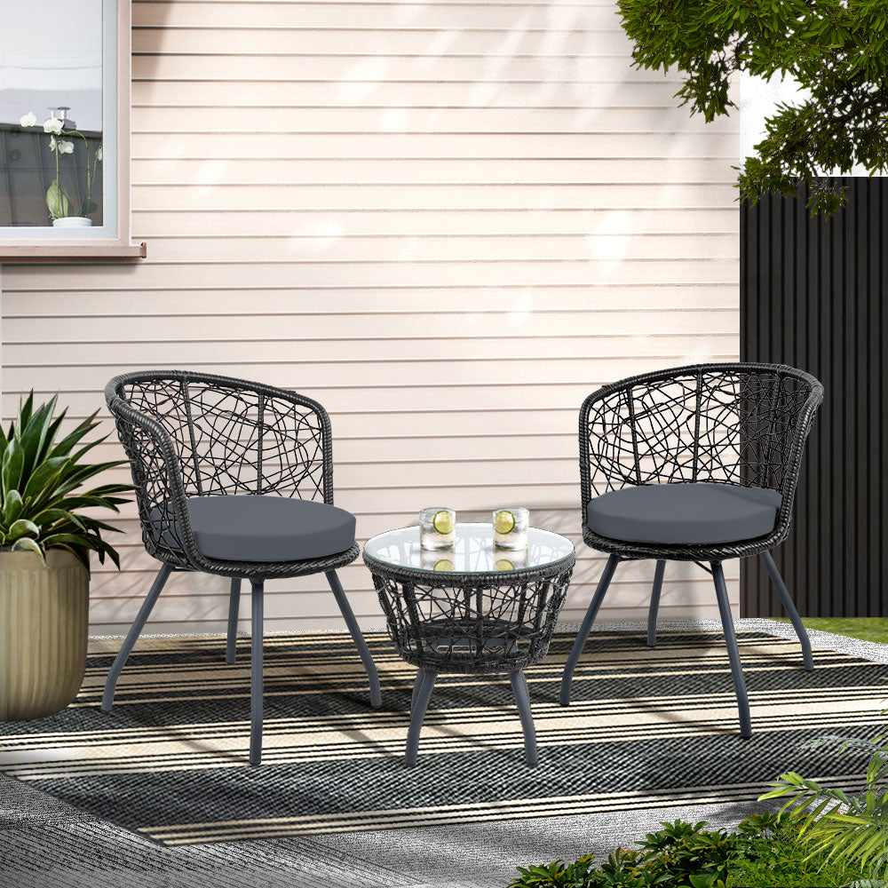 Gardeon 3-Piece Rattan Bistro Set