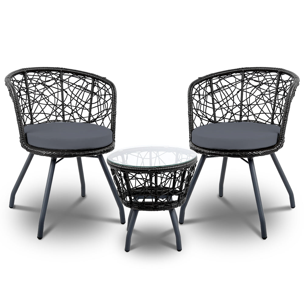 Gardeon 3-Piece Rattan Bistro Set