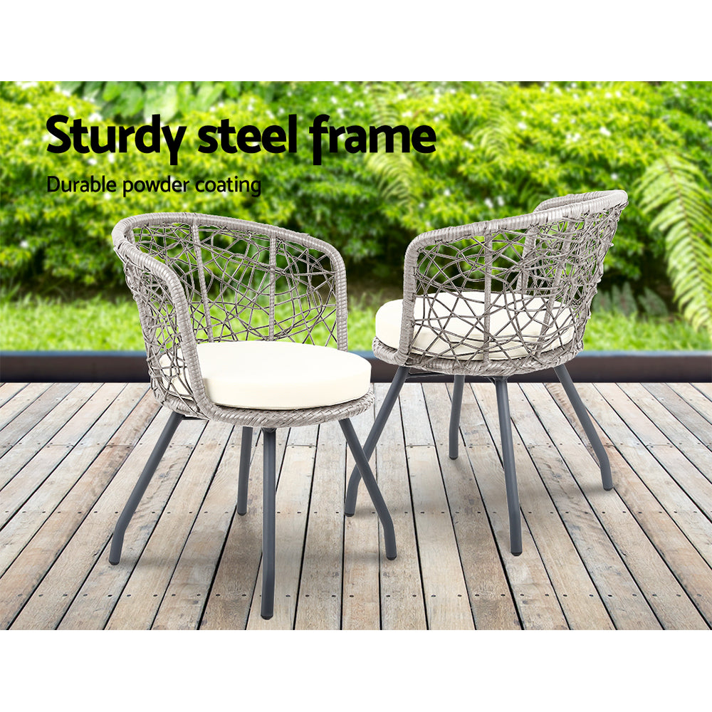 Gardeon 3-Piece Rattan Bistro Set