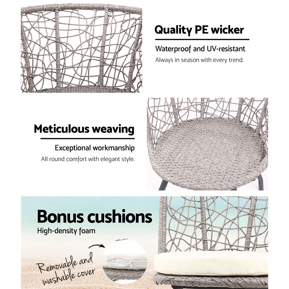 Gardeon 3-Piece Rattan Bistro Set