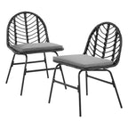 Gardeon Black Wicker Outdoor Chair Set