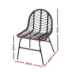 Gardeon Black Wicker Outdoor Chair Set