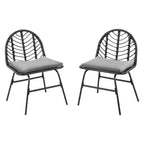 Gardeon Black Wicker Outdoor Chair Set