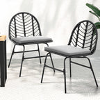 Gardeon Black Wicker Outdoor Chair Set