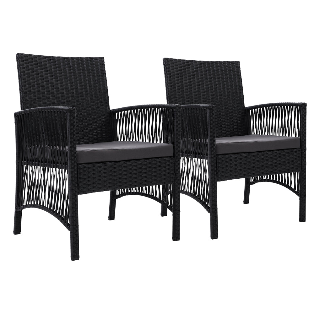 Gardeon 2PC Outdoor Wicker Lounge Chairs