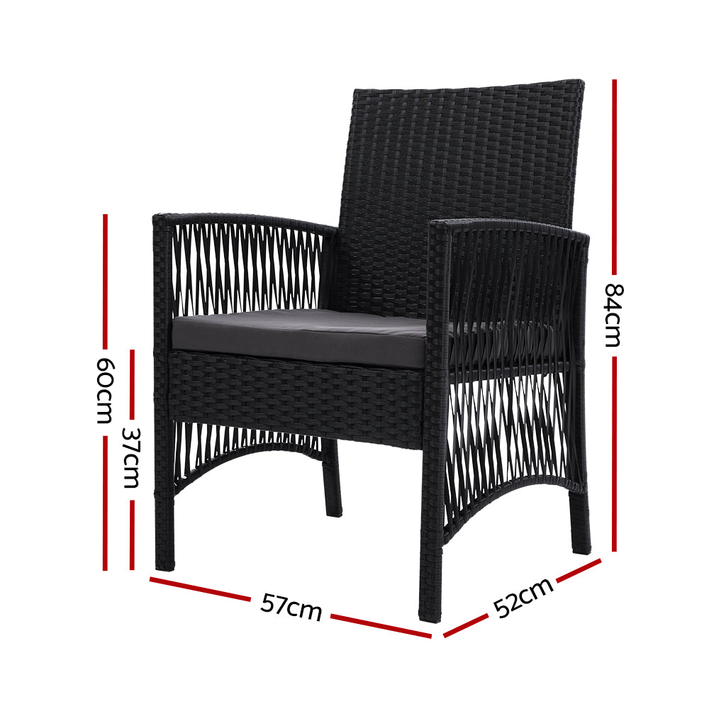 Gardeon 2PC Outdoor Wicker Lounge Chairs
