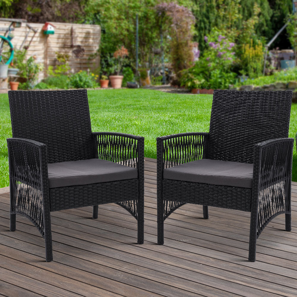 Gardeon 2PC Outdoor Wicker Lounge Chairs