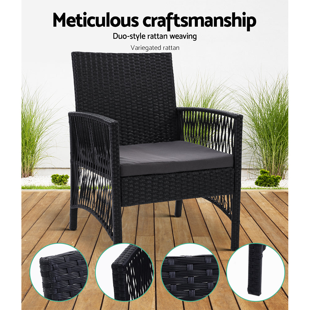Gardeon 2PC Outdoor Wicker Lounge Chairs