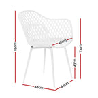 Gardeon White 4PC Outdoor Dining Chairs