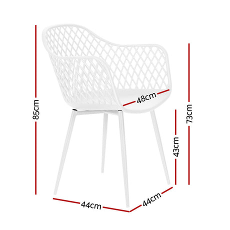 Gardeon White 4PC Outdoor Dining Chairs