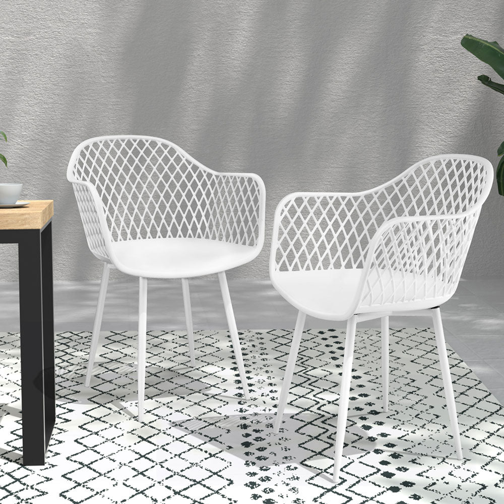 Gardeon White 4PC Outdoor Dining Chairs