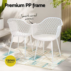 Gardeon White 4PC Outdoor Dining Chairs