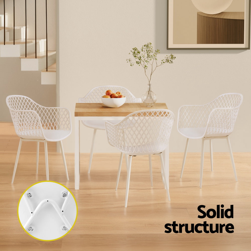 Gardeon White 4PC Outdoor Dining Chairs