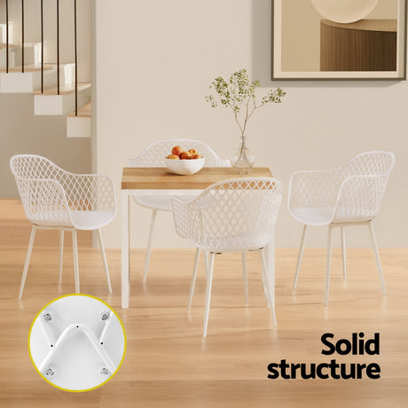 Gardeon White 4PC Outdoor Dining Chairs